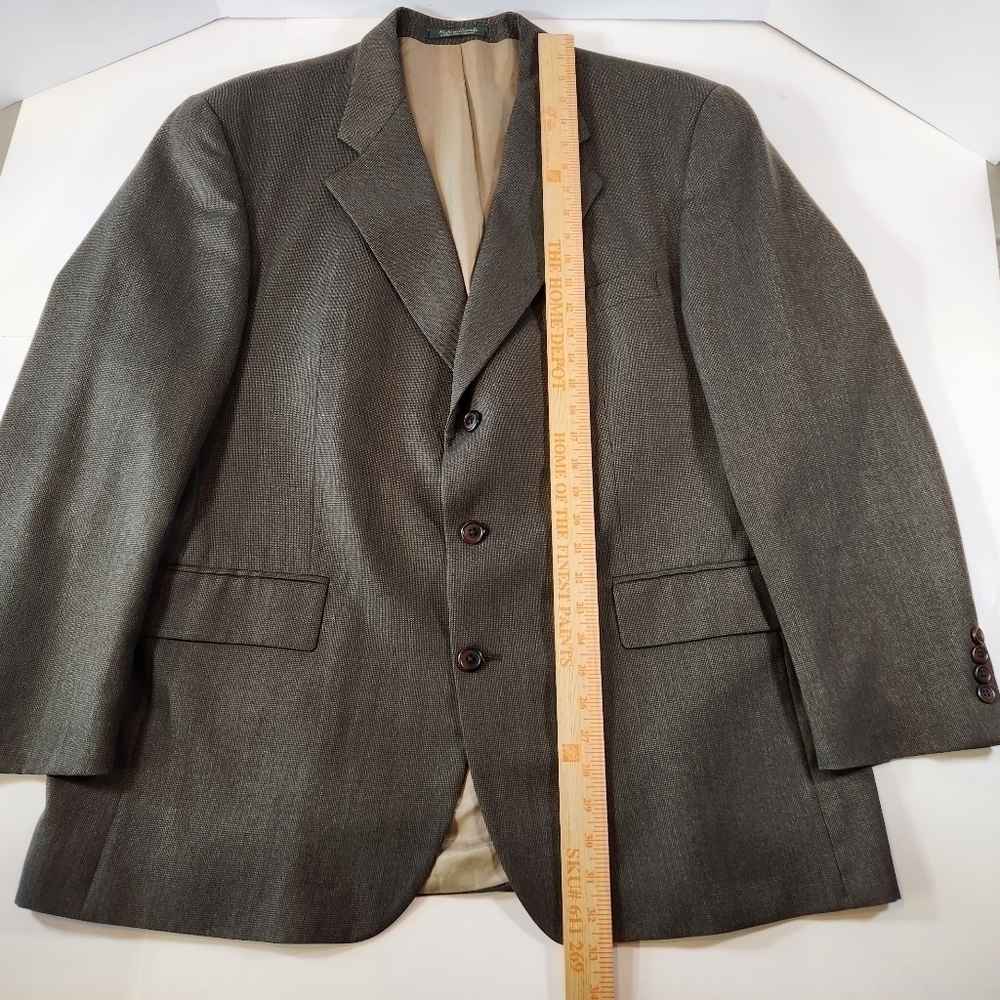 VTG Chaps Ralph Lauren Men’s 46R Brown Wool Tweed Sport Coat Blazer Suit Jacket - Picture 8 of 12